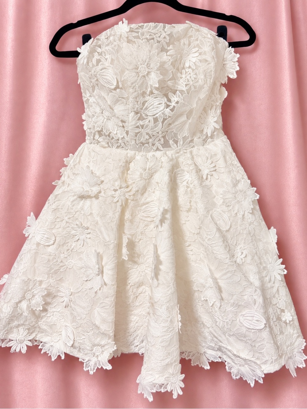 Miss Veil Bridal Wedding Dress Ivory Floral Lace Corset Mini Dress Size 4